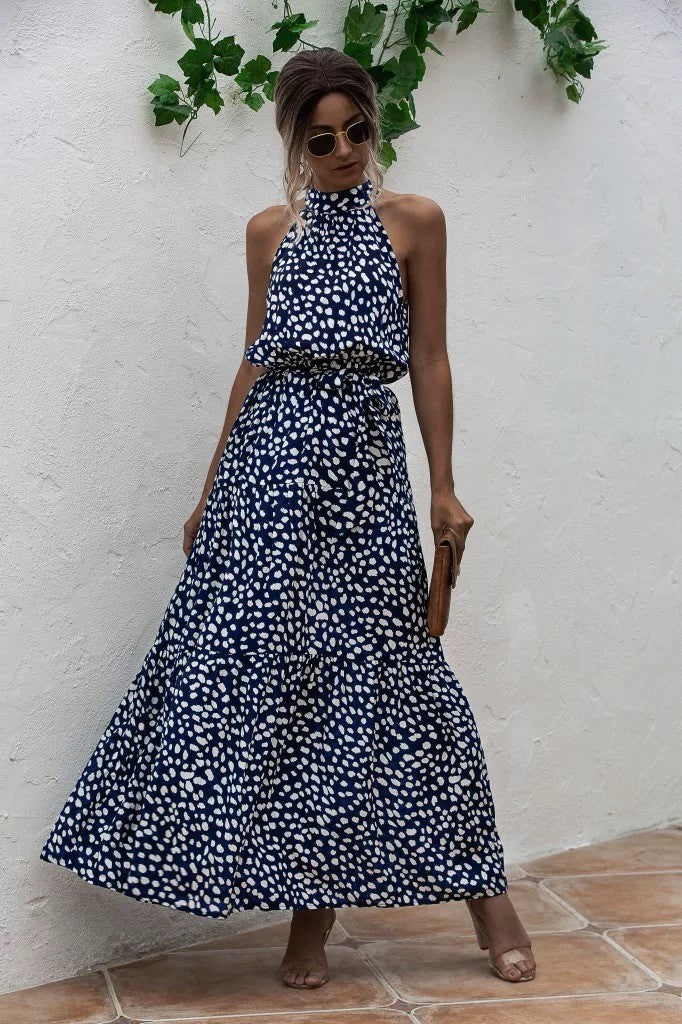 Tiered Halter Maxi Dress