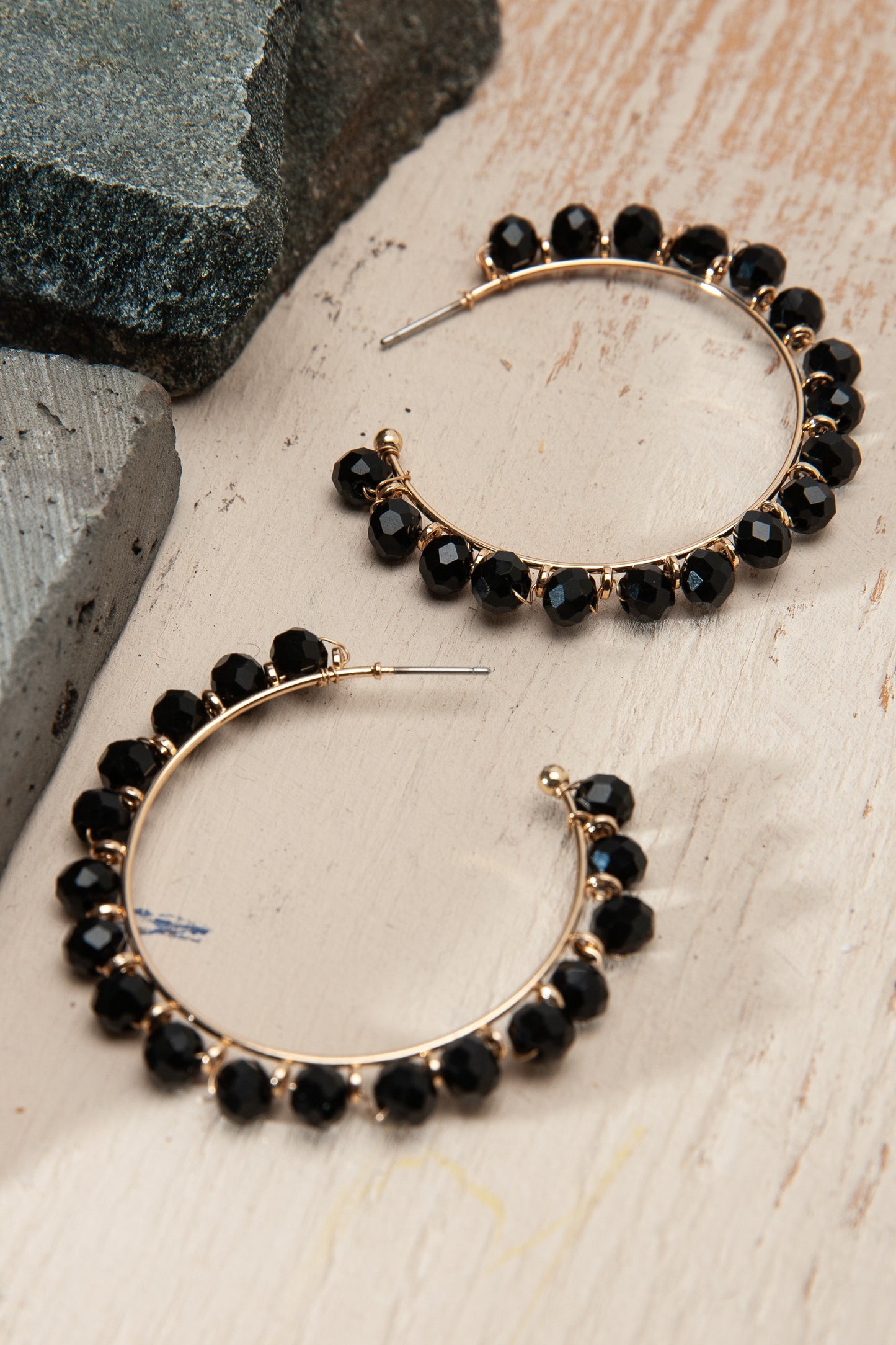 Glass Beaded Hoop Earrings