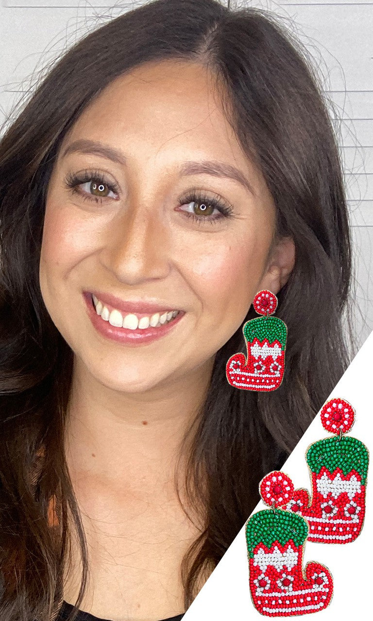 Christmas Stocking Drop Earrings