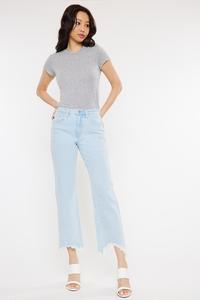 KanCan Light Wash High Rise Slim Wide, Distressed Leg Jeans