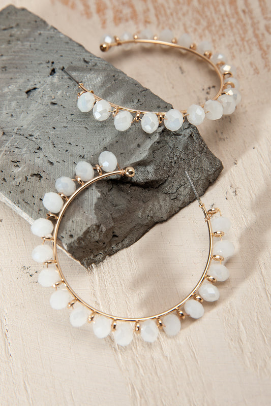 Glass Beaded Hoop Earrings