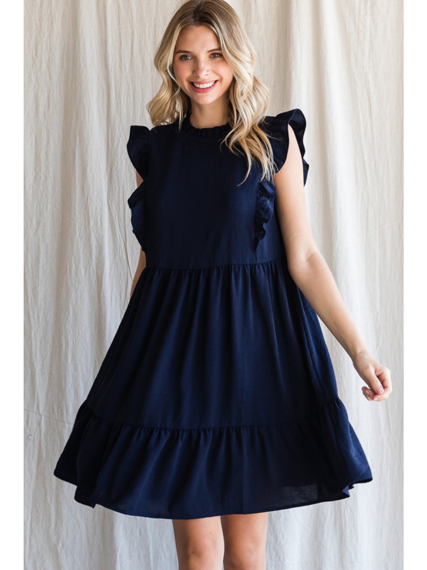 Sleeveless, High Neck Mini Dress