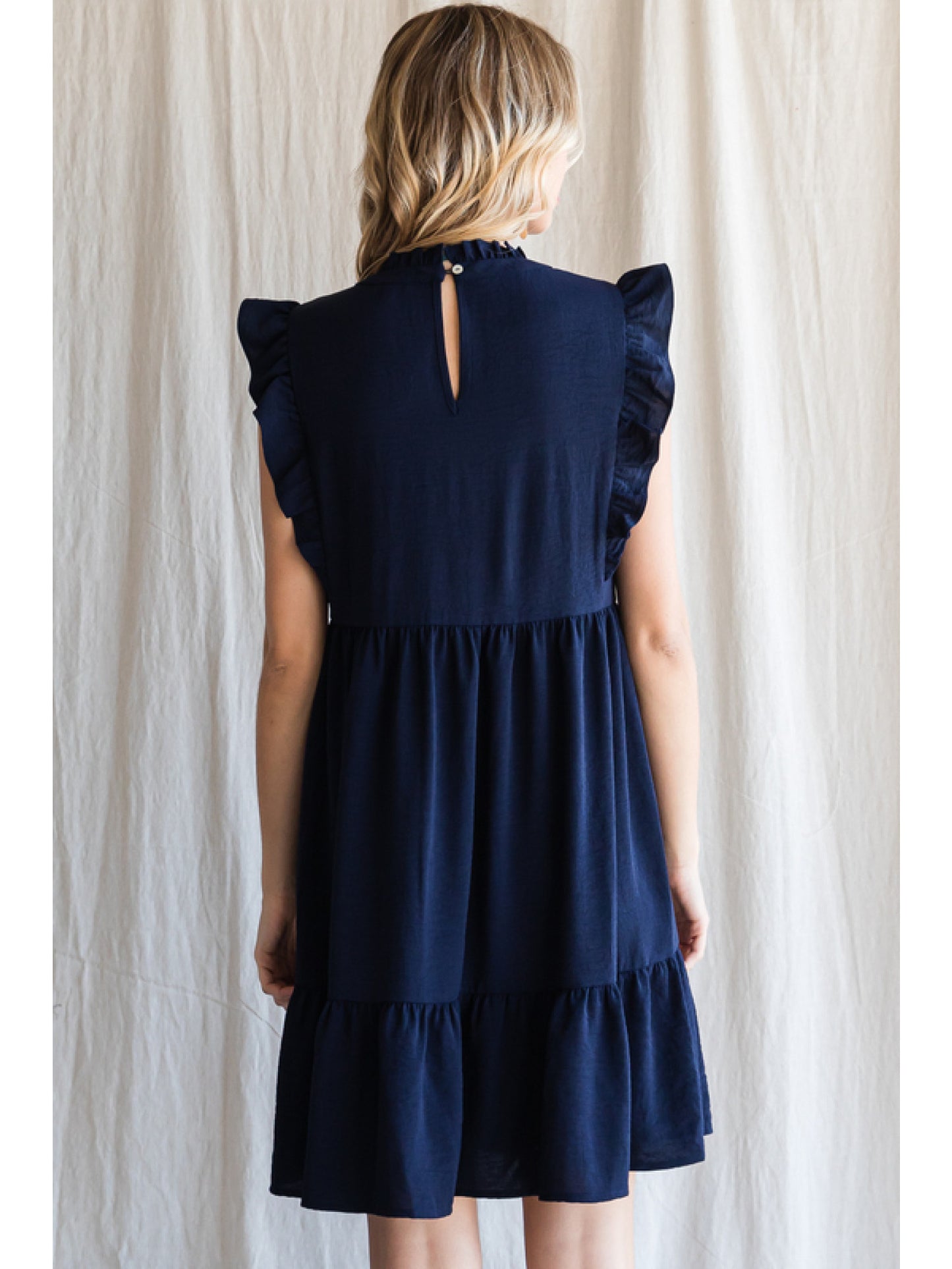 Sleeveless, High Neck Mini Dress