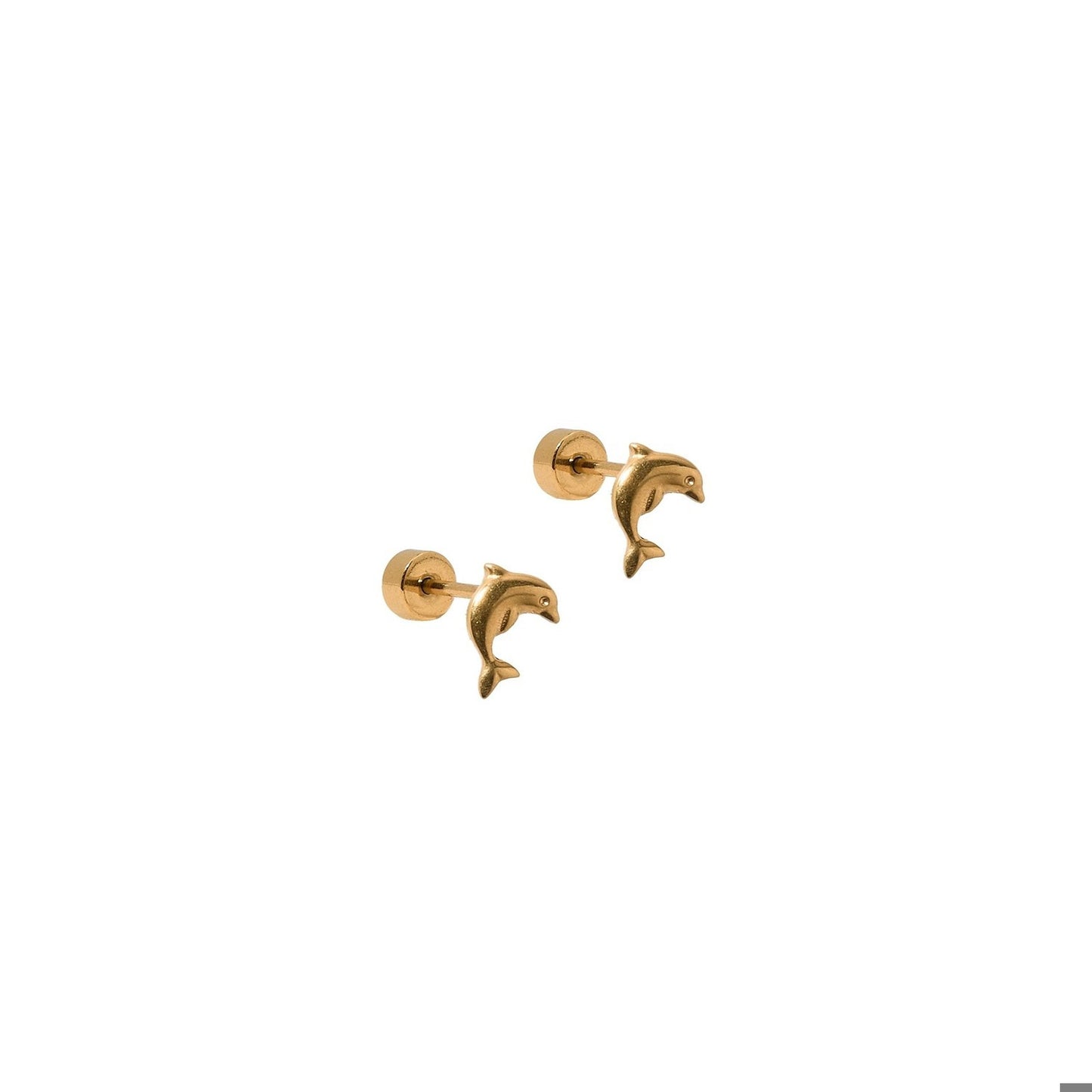 LINNY CO Screwback Stud Earrings - Dolphin Gold