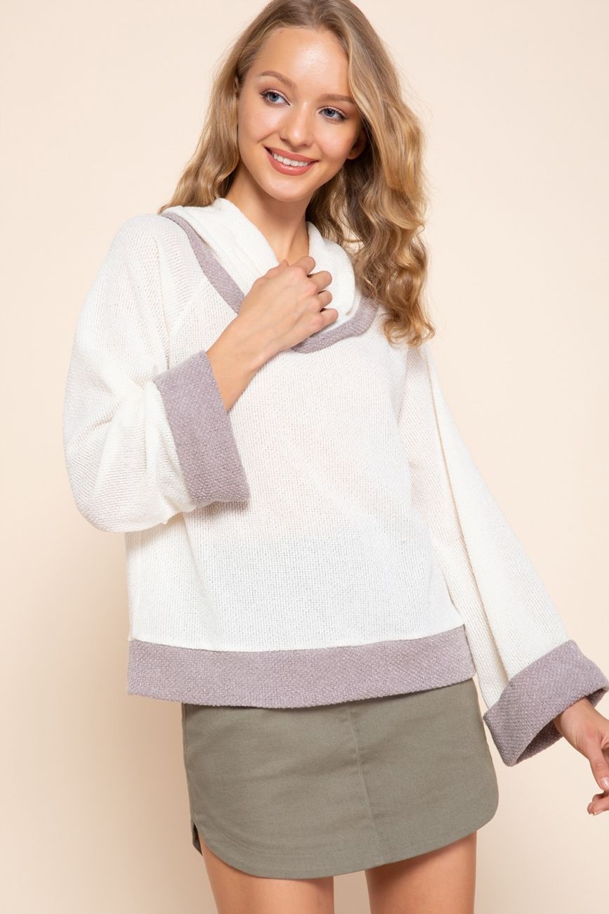 Cream + Cement Cowl Neck Light Sweater