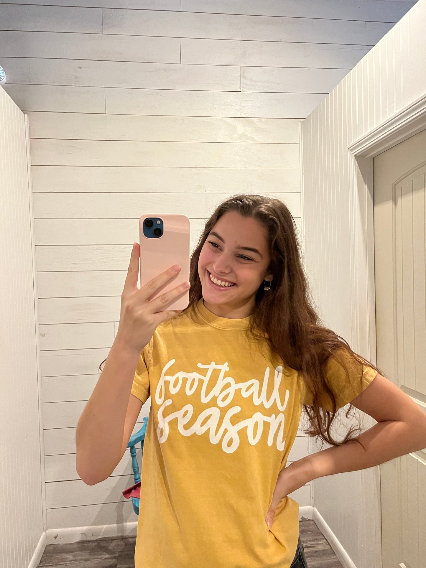 Trendy Sports T-Shirt Football Season - Mustard