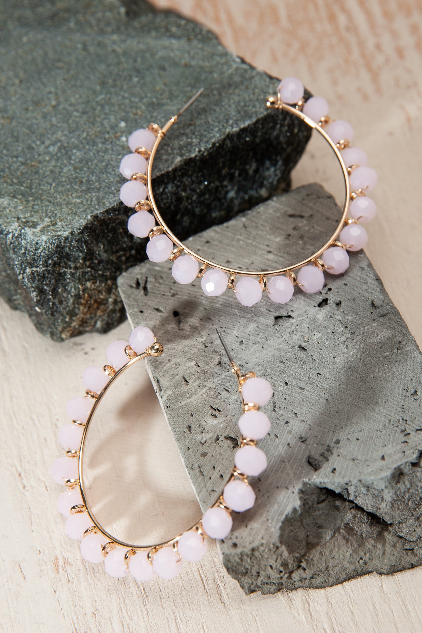 Glass Beaded Hoop Earrings