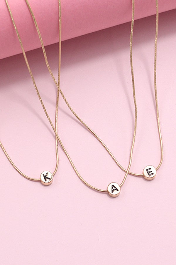 Gold Snake Chain Initial Necklace