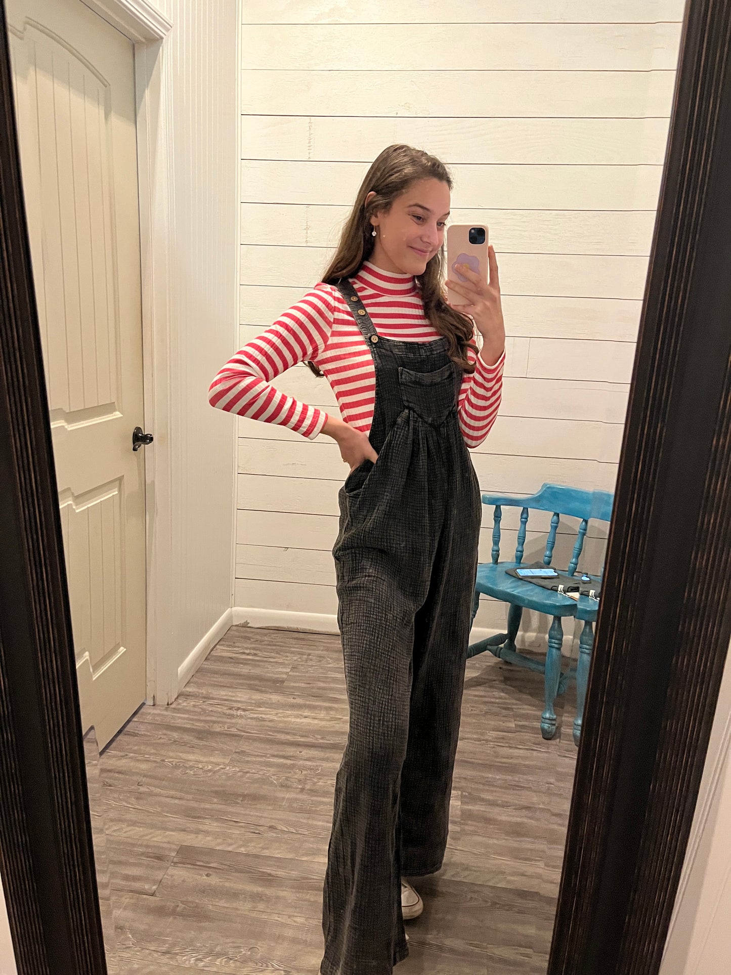 Black Loose Fit Overall Jumpsuit