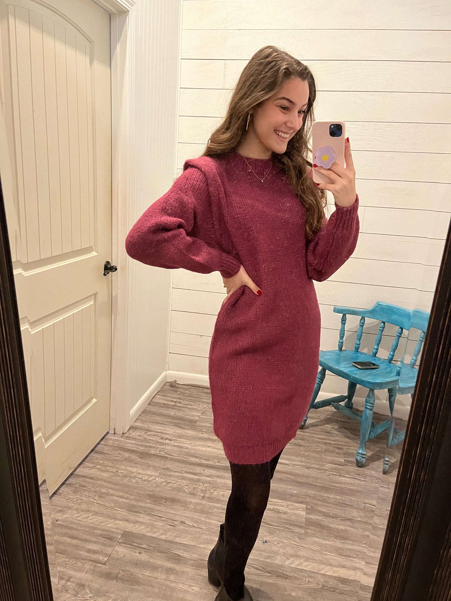 Orchid Knit Sweater Mini Dress