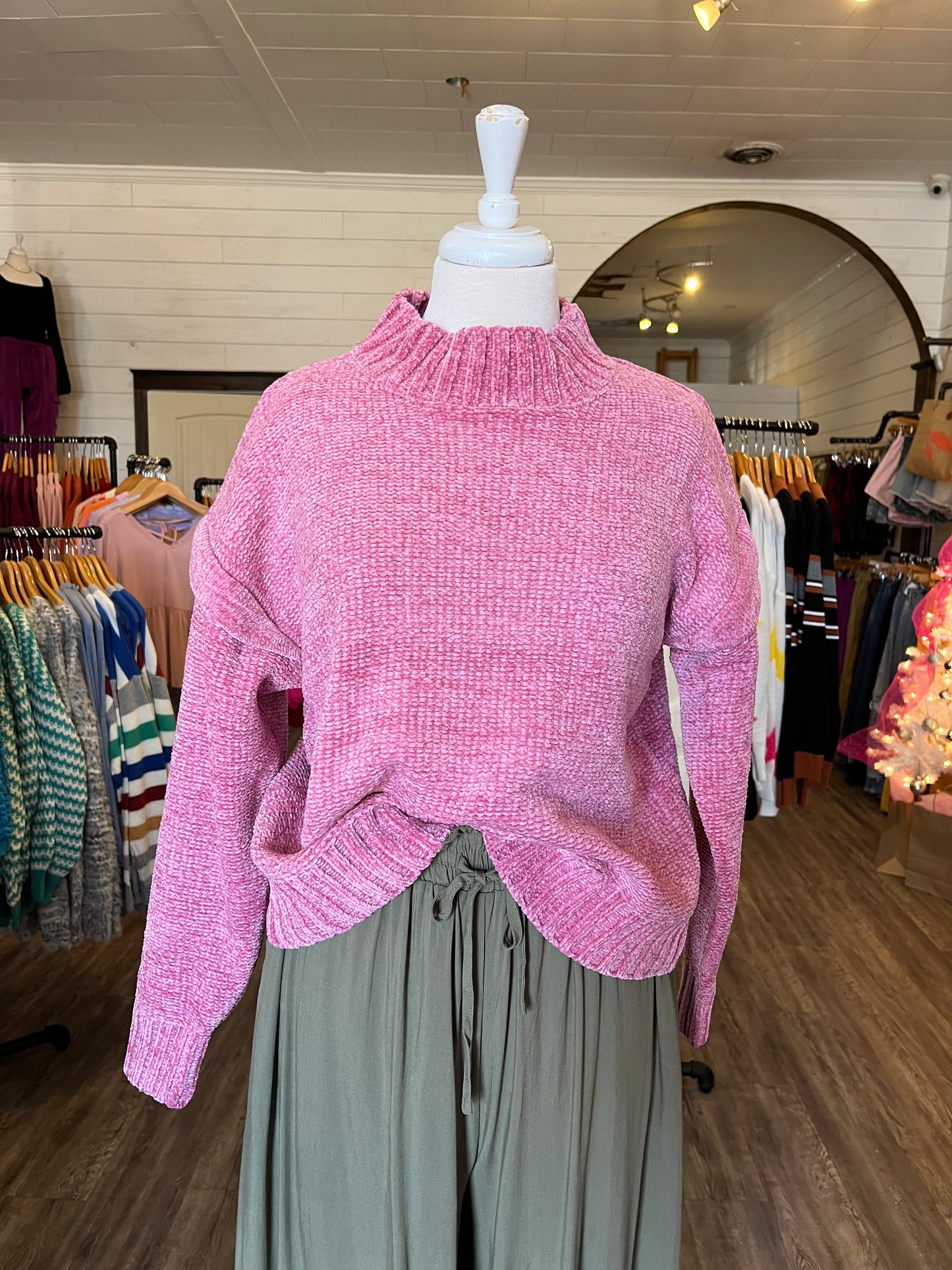 Peony Cropped, Mock Neck Sweater