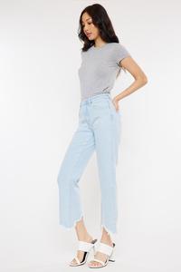 KanCan Light Wash High Rise Slim Wide, Distressed Leg Jeans