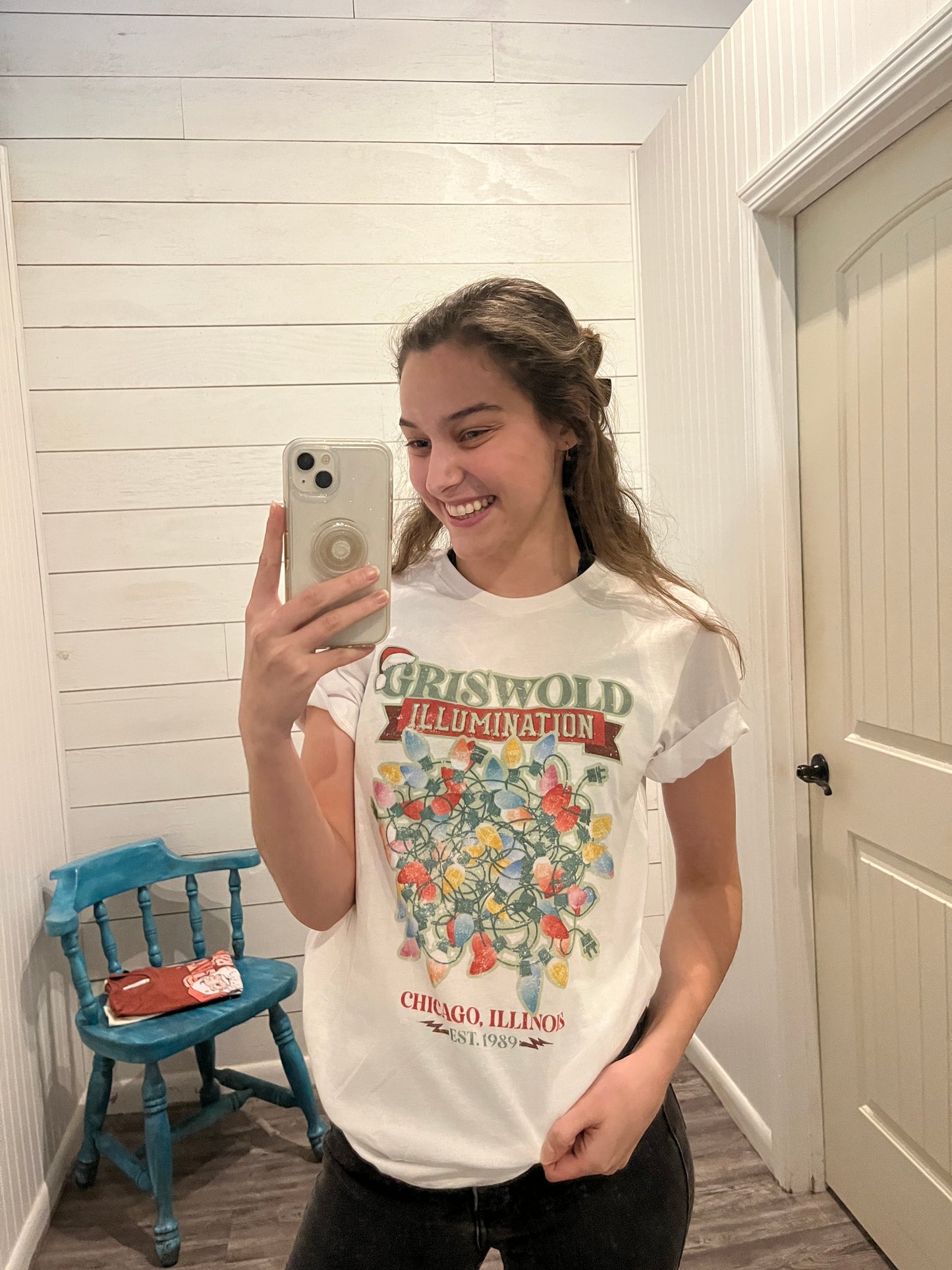 White Griswold Illumination Trendy Winter Tee