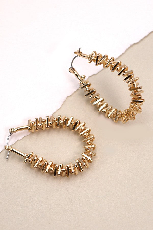 Baguette Style Hoop Earrings