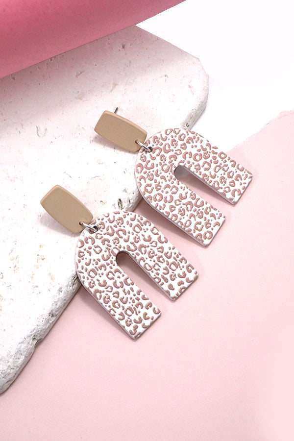 Animal Print Arch Drop Earrings