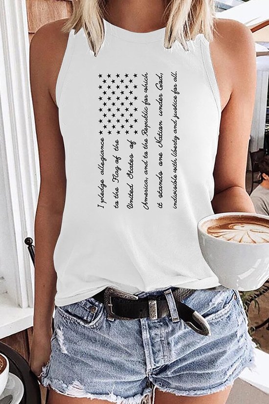 White American Flag Graphic Tank