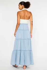 Light Wash Maxi Denim Skirt