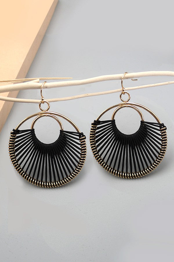 Boho Threaded Brass Drop Earrings
