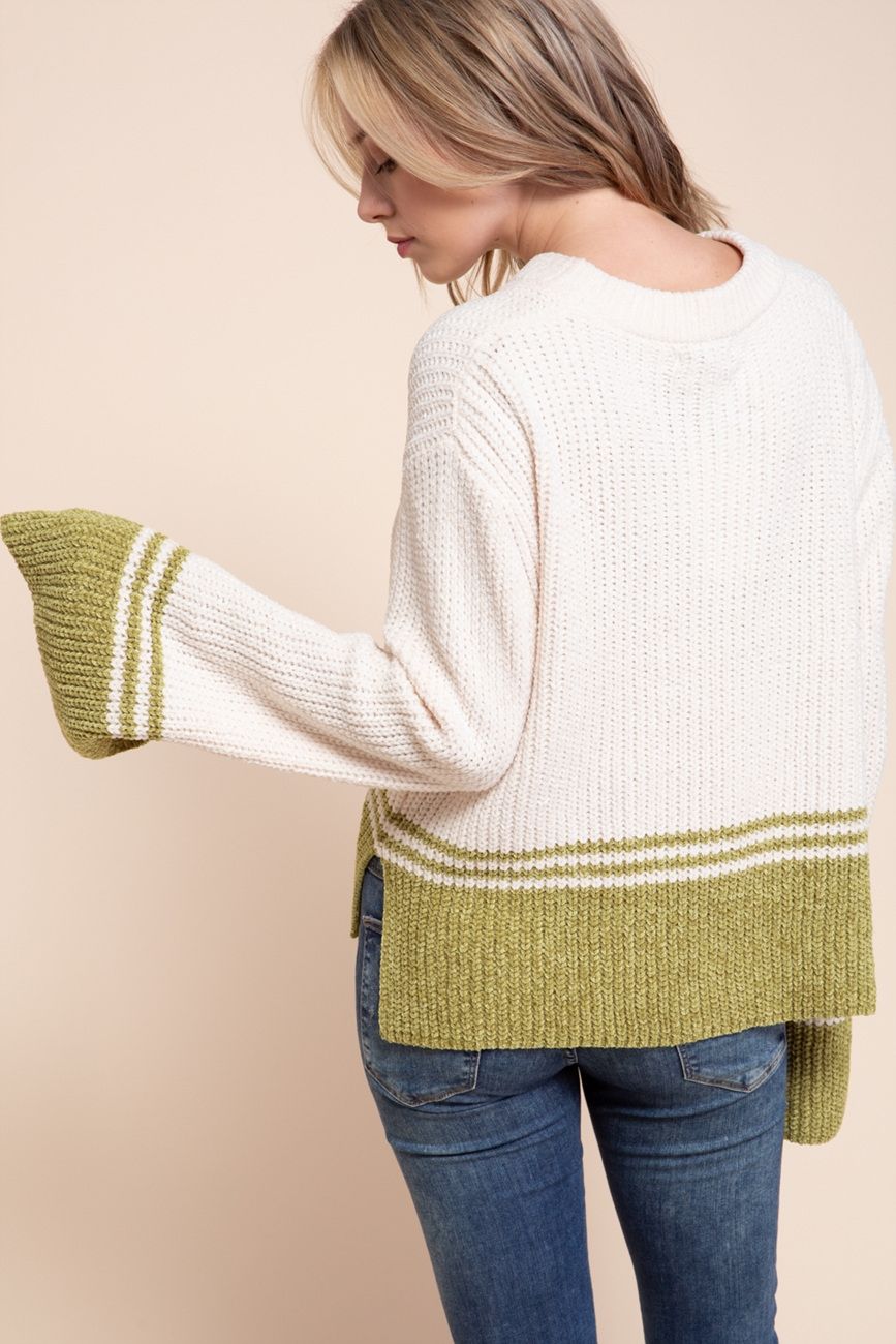 Kiwi Varsity Slitted Sleeves Sweater