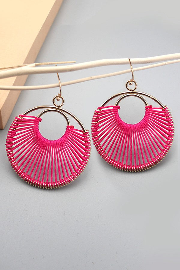 Boho Threaded Brass Drop Earrings