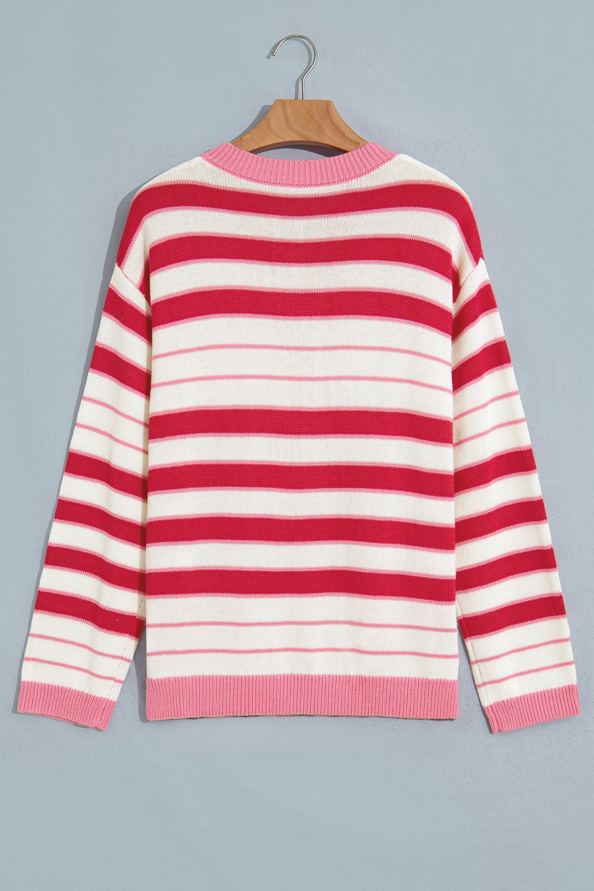 Pink Multi Striped Button Up Cardigan