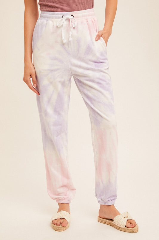 Cotton Candy Tie Dye Terry Joggers