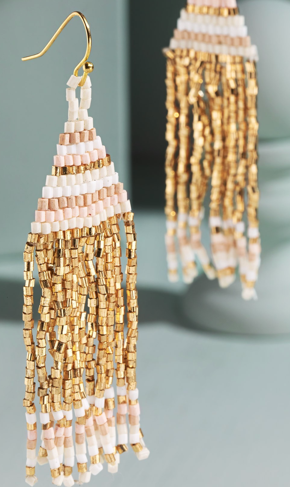 Triangular Dangle Drop Seed Beaded Earrings