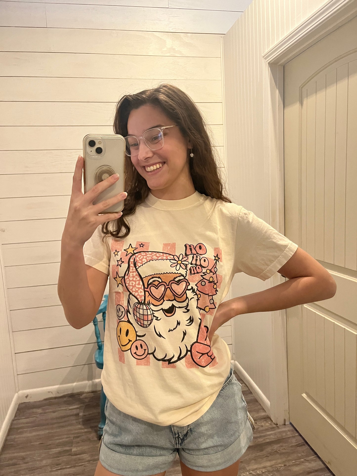 Ivory Groovy Disco Santa Trendy Winter Tee