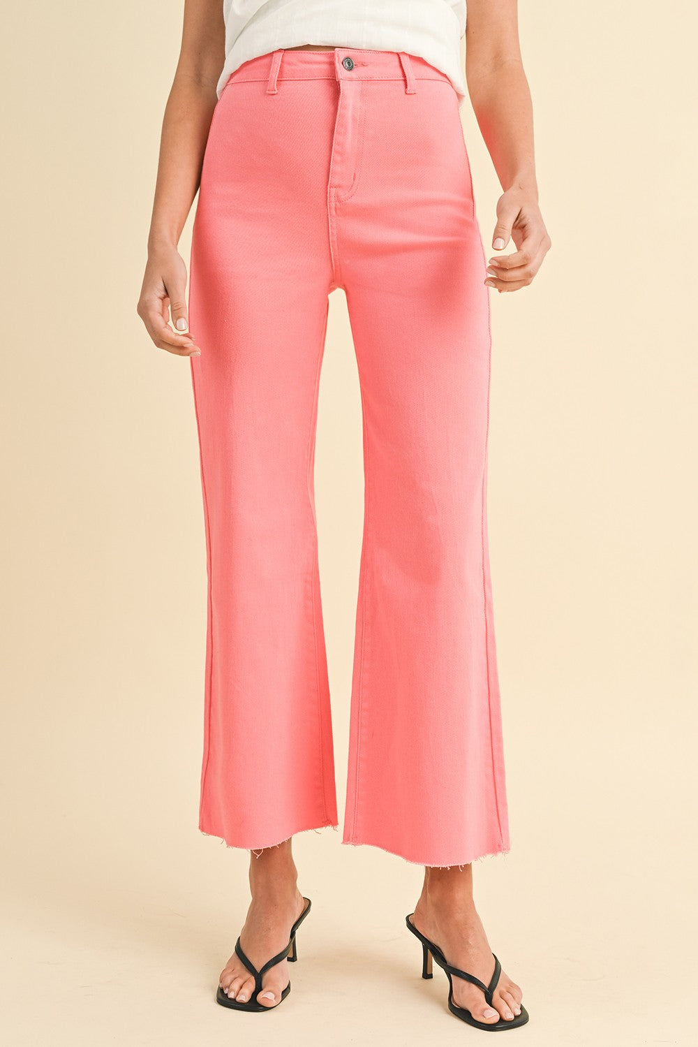 Wide Leg Stretch Denim Jeans