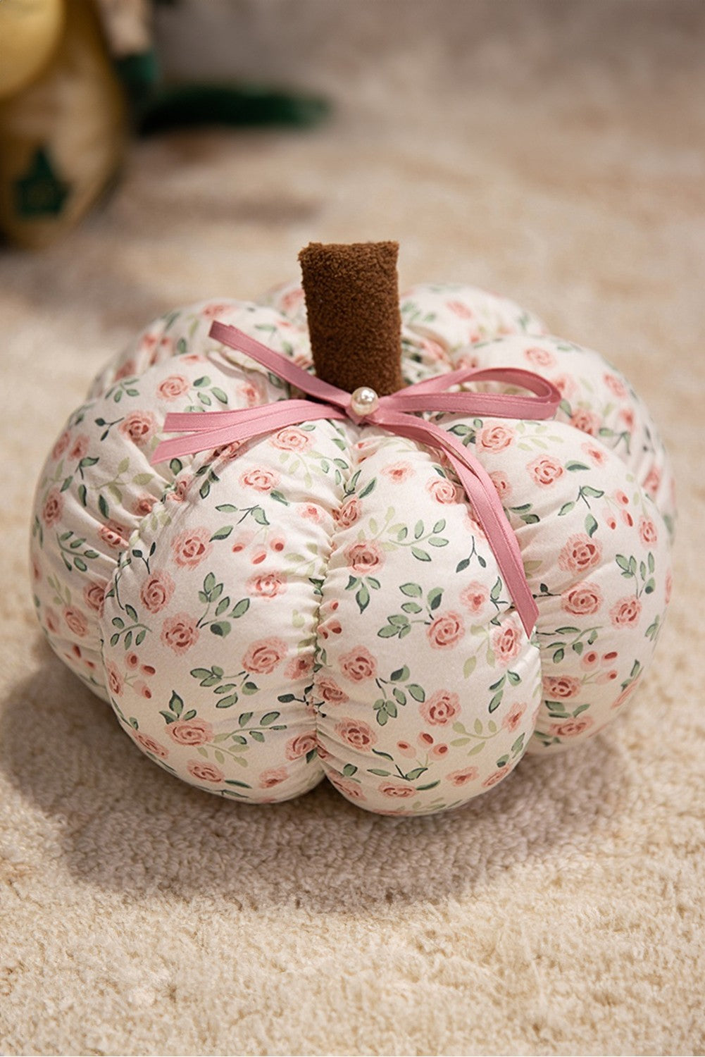 Floral Print Pumpkin Plush