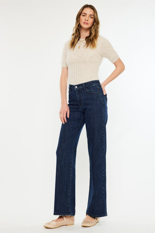 KanCan Dark High Rise Wide Leg Jeans