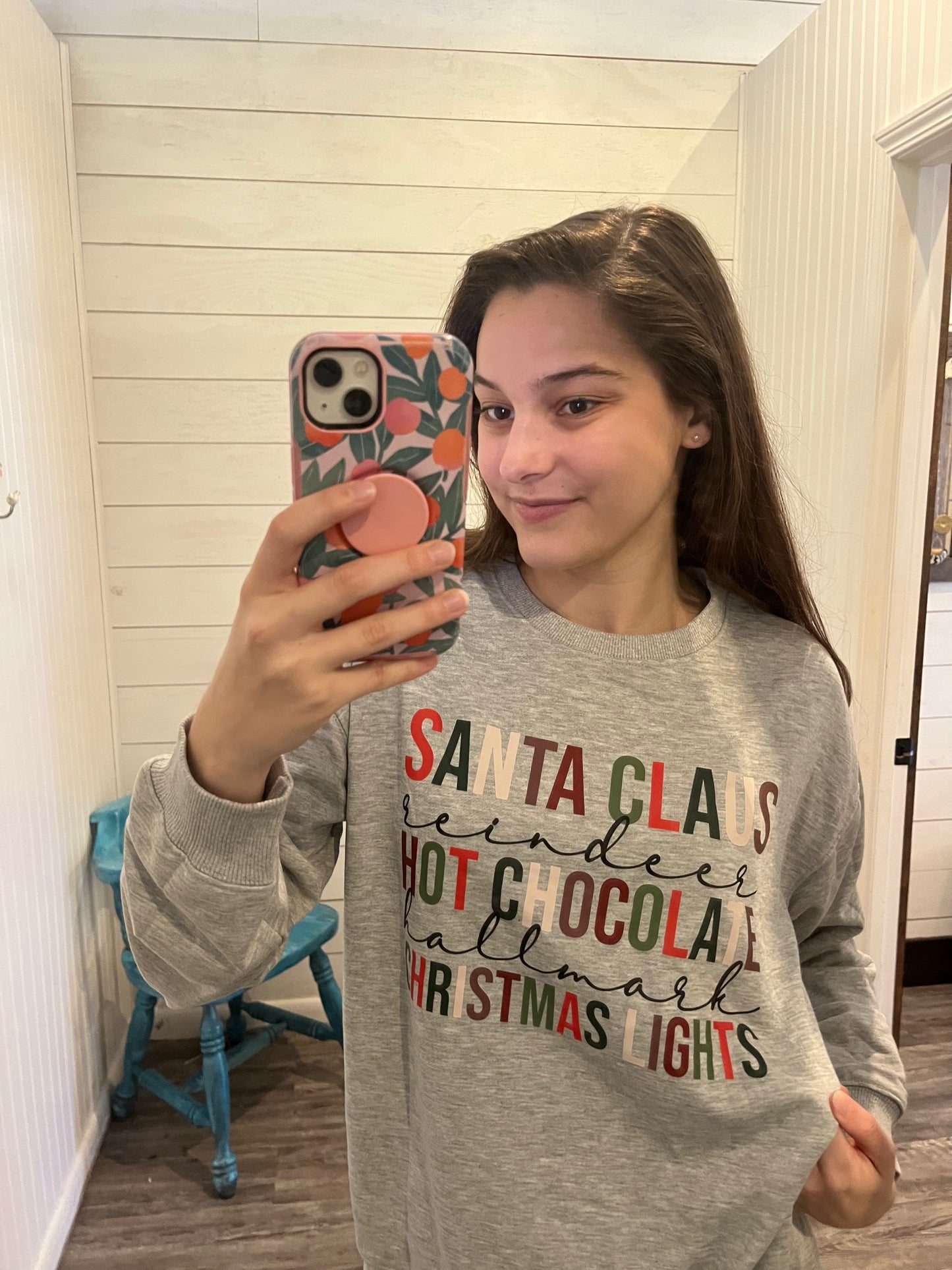 Grey Christmas Letter Sweatshirt