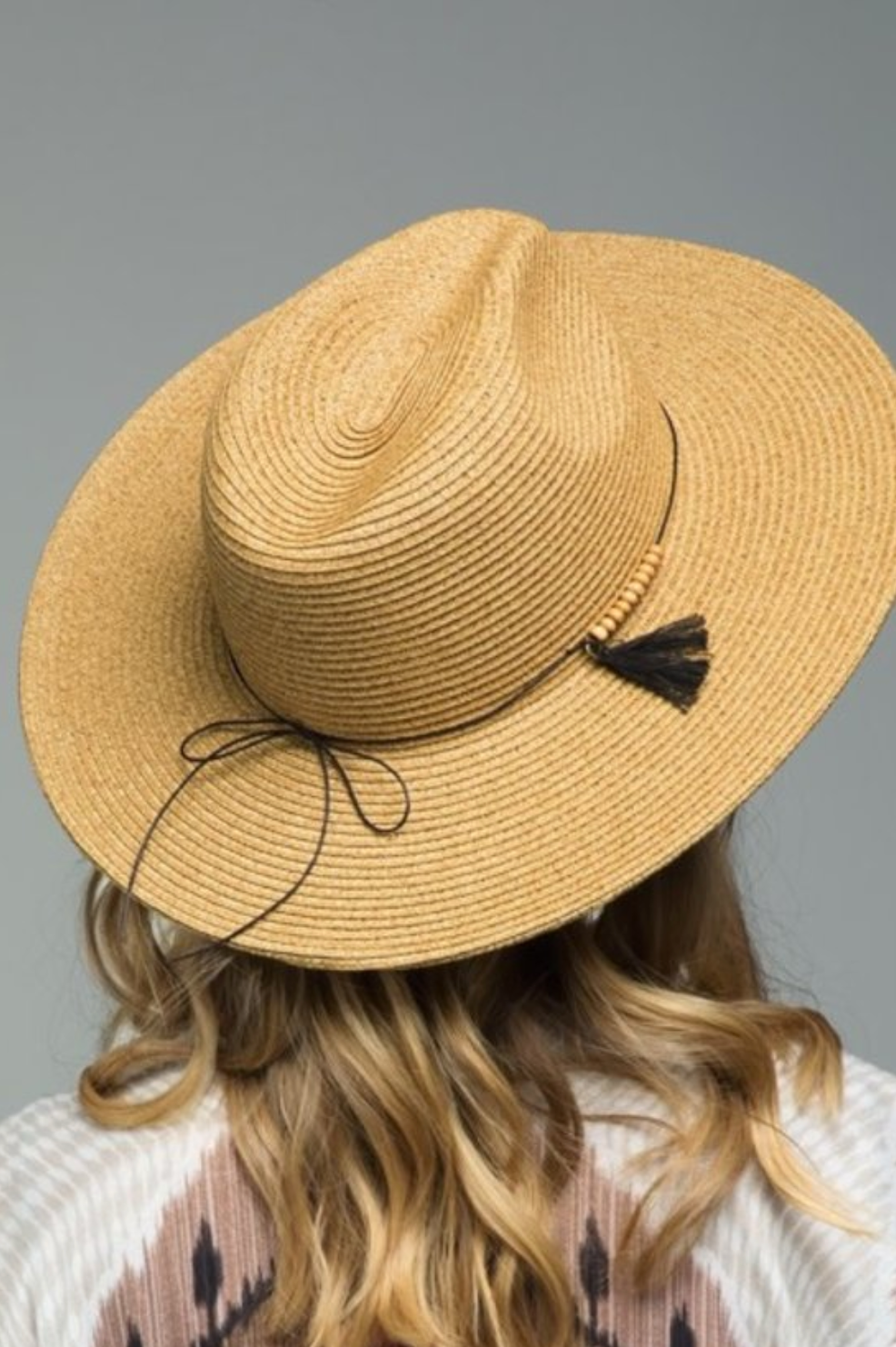 Boho Wide Brim Straw Hat