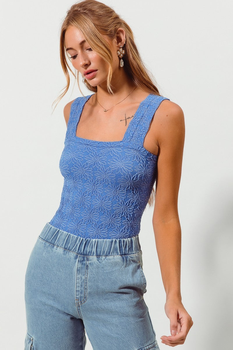 Floral Textured Seamless Tank Top