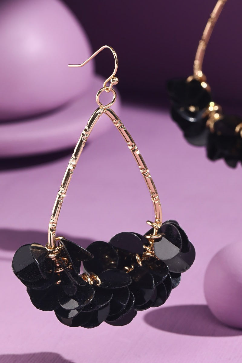 Teardrop Earrings with Sequin Accents