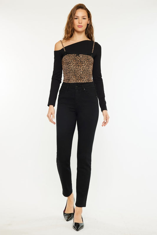 KanCan Black High Rise Cigarette Fit Jeans