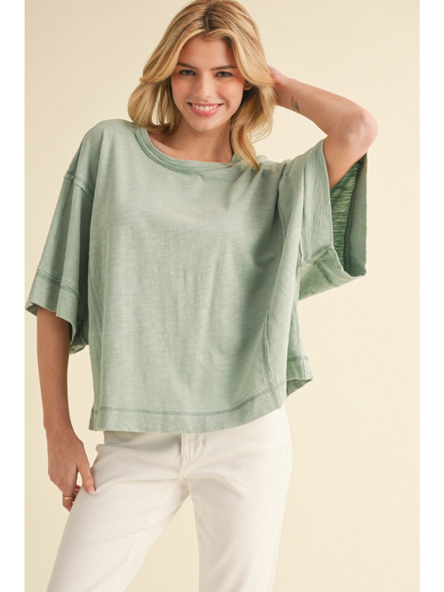 Sage Box Tee Blouse