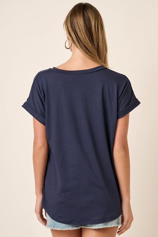 V-Neck Pocket Short Sleeve Tee