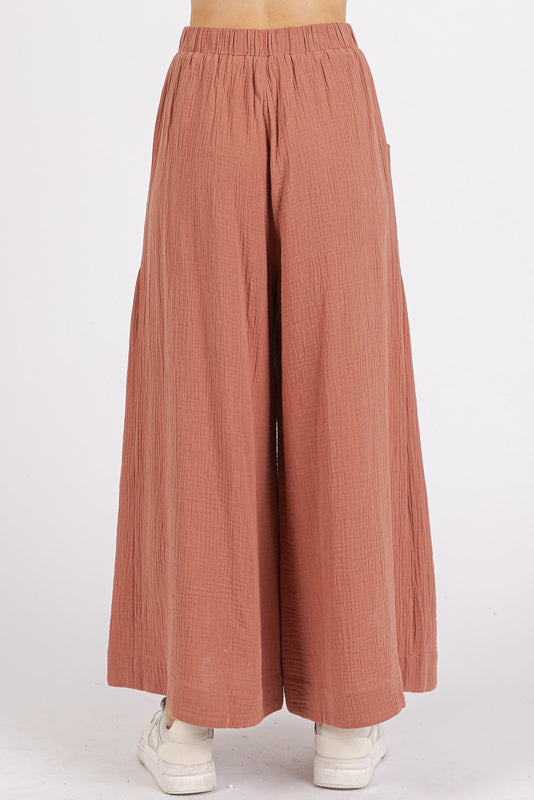 Sienna Elastic Waist, Wide Leg Pants