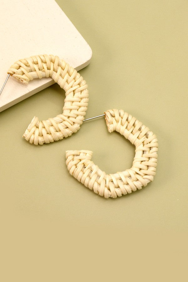 Raffia Geo Hoop Earrings