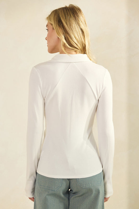 Button Up, Collared Henley Long Sleeve