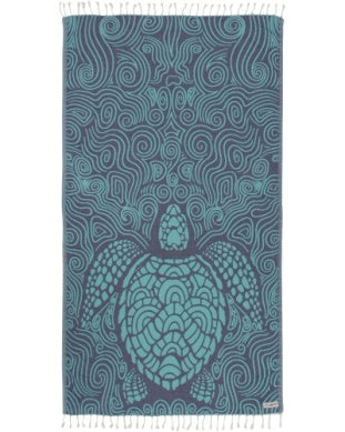 Sand Cloud Mint Swirl Turtle Towel-Mint