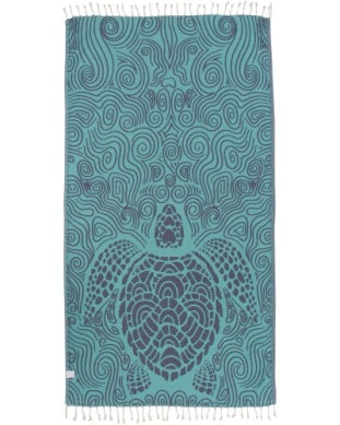 Sand Cloud Mint Swirl Turtle Towel-Mint