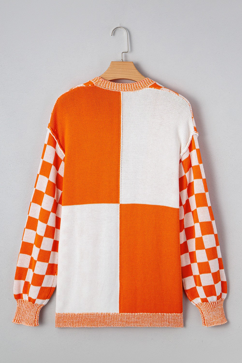 Checkerboard Open Front Cardigan