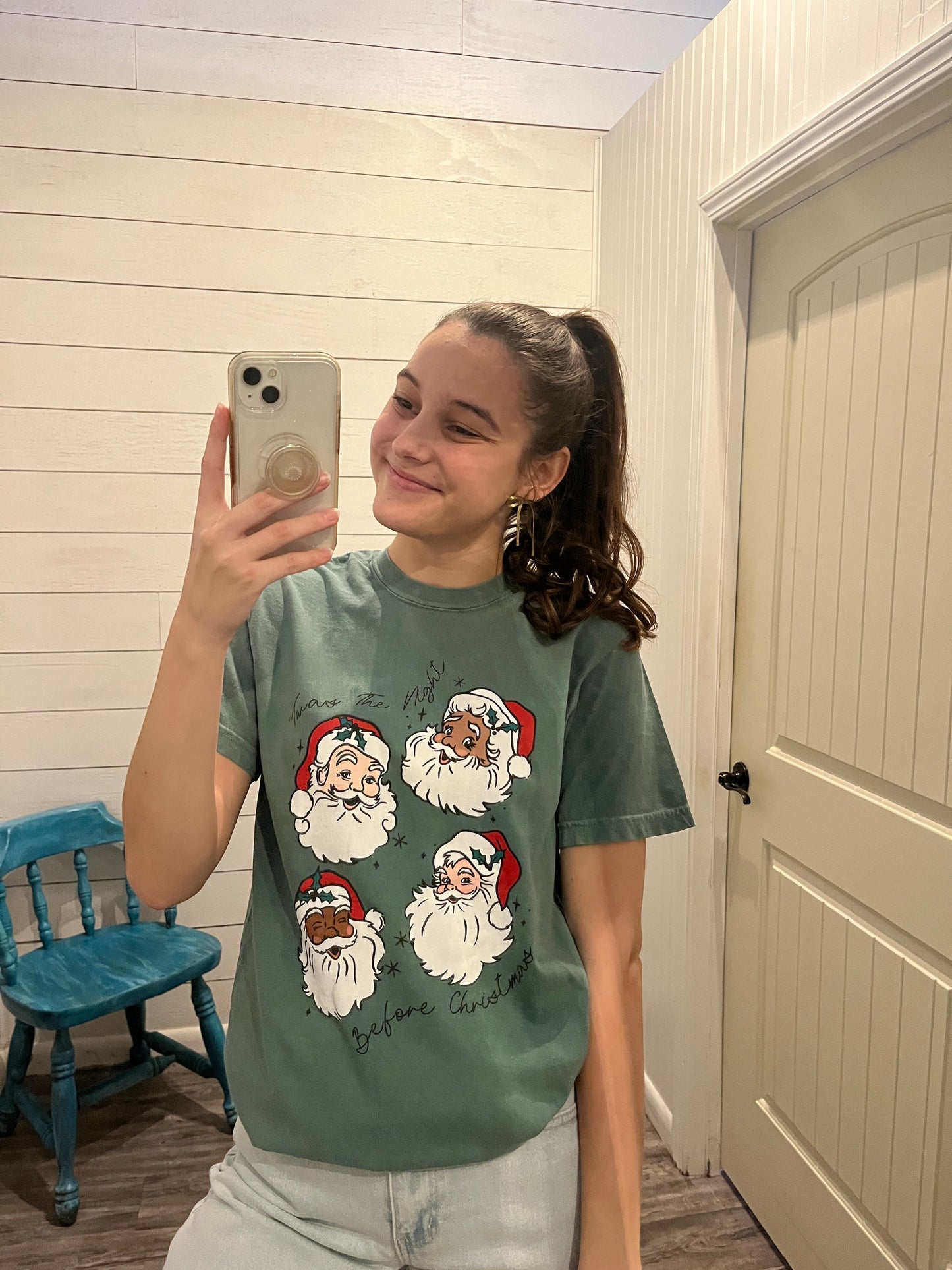 Light Green 'Twas The Night Before Christmas' Trendy Winter Tee