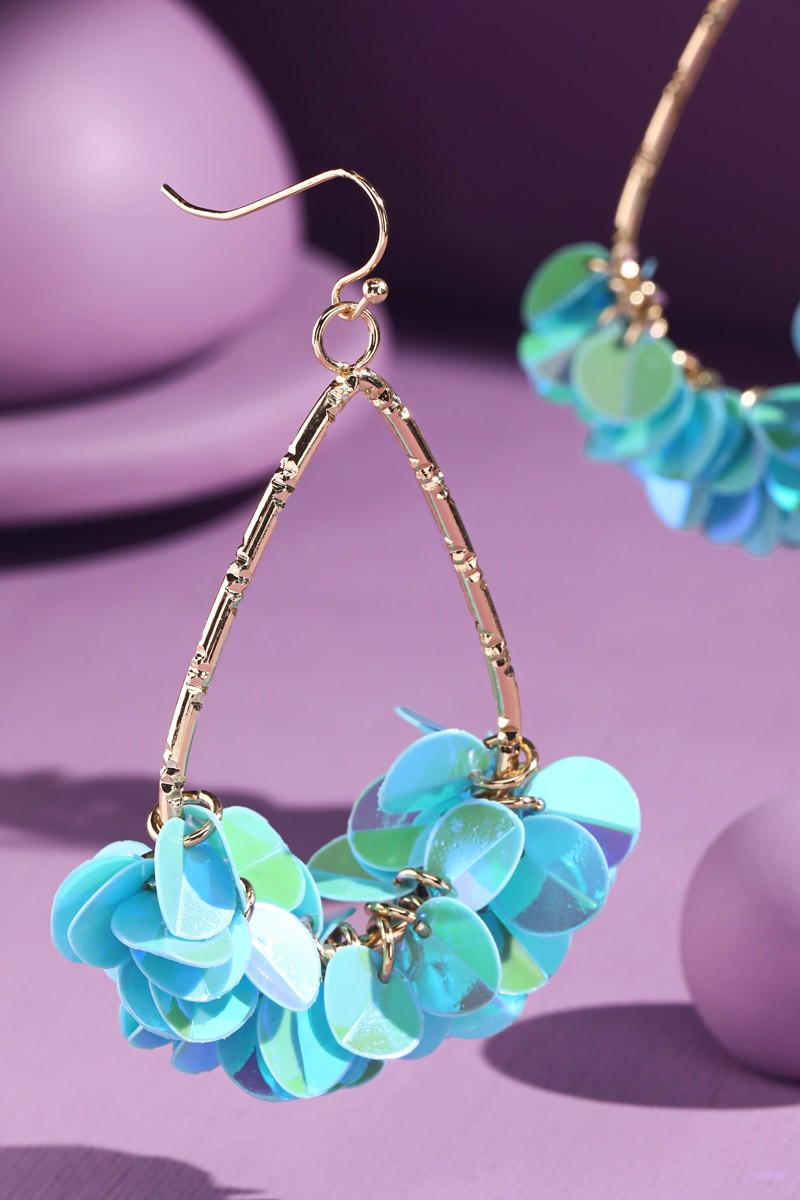Teardrop Earrings with Sequin Accents