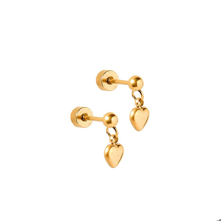 LINNY CO Screwback Stud Earrings - Millie Heart