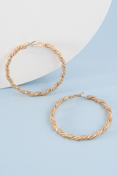 Twisted Wire Hoop Earrings