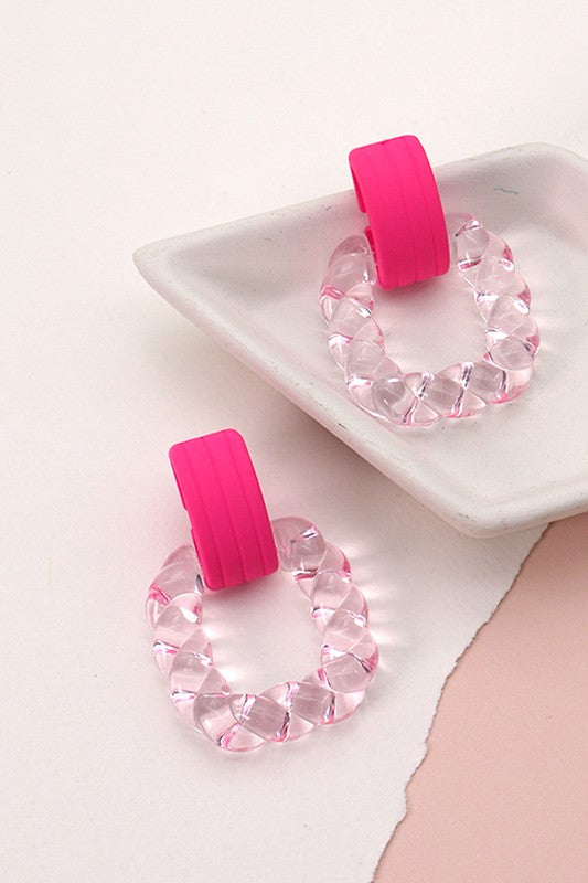 Color Block Drop Earrings