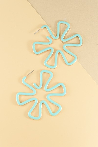 Large Flower Cutout Hoop Earrings